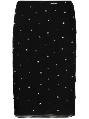 Křišťálové sukně Miu Miu černé