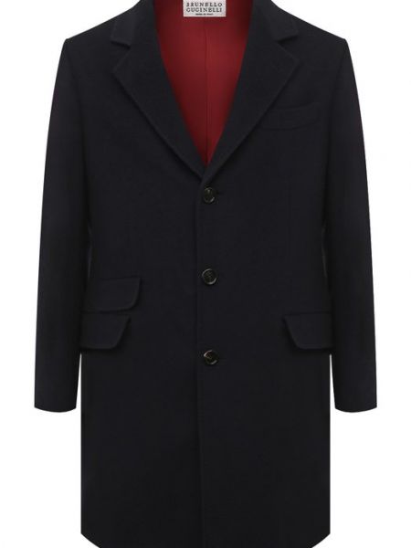 Кашемировое пальто Brunello Cucinelli синее