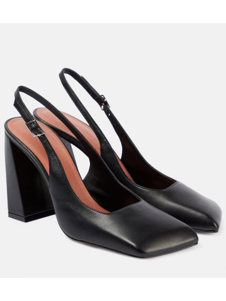 Slingback läder pumps Amina Muaddi svart