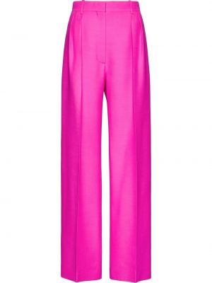Παντελόνι σε φαρδιά γραμμή από κρεπ Valentino Garavani ροζ