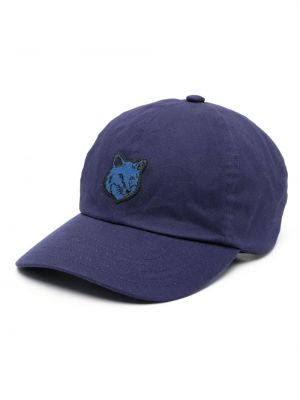 Памучна шапка с козирки Maison Kitsuné синьо