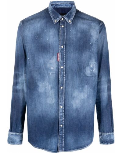 Distressed jeanshemd Dsquared2 blau