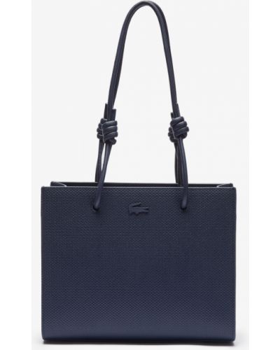 Кожаная сумка через плечо Lacoste синяя