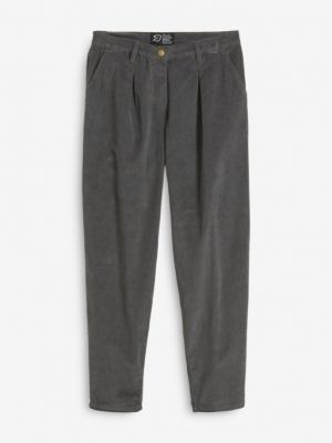 Хлопковые вельветовые брюки Bpc Bonprix Collection серые