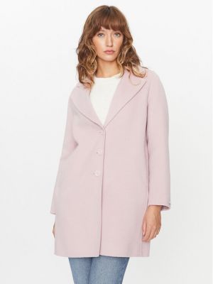 Vlnený priliehavý kabát Marella ružová