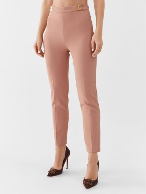 Slim fit kalhoty Elisabetta Franchi růžové