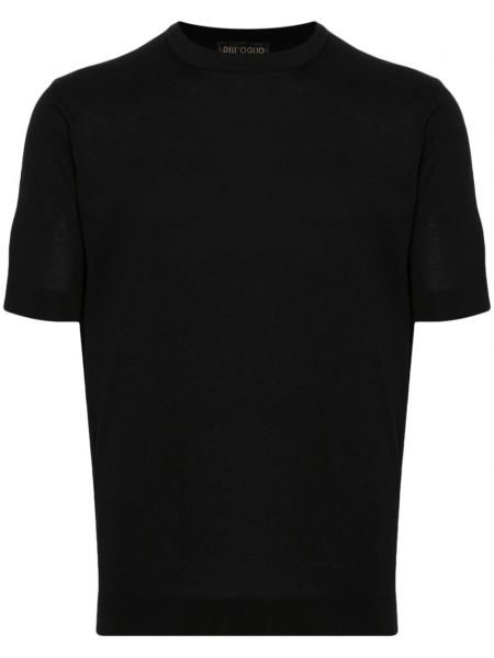 Kokvilnas t-krekls ar apaļu kakla izgriezumu Dell'oglio melns