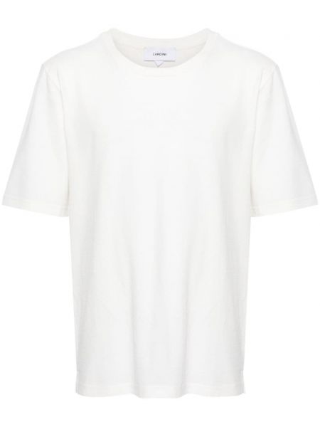 Bombažna majica z okroglim izrezom Lardini bela