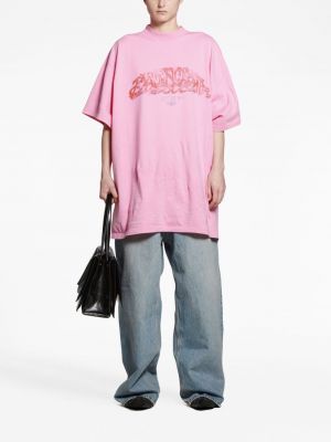 T-shirt aus baumwoll Balenciaga pink