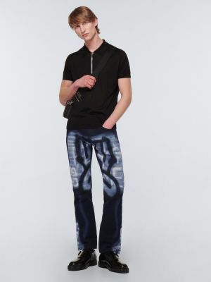 Pantaloni dritti di cotone Givenchy nero