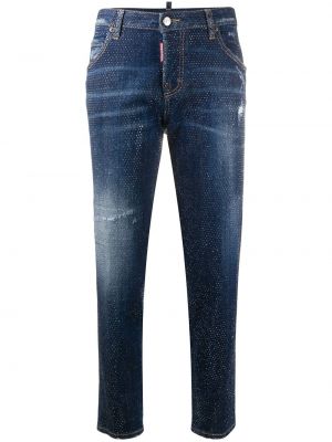 Skinny džíny se cvočky Dsquared2 modré