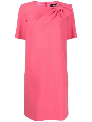Růžové midi šaty s mašlí Paule Ka