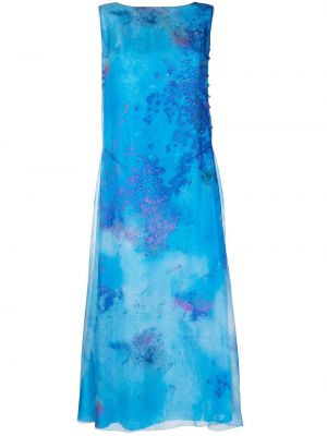 Jedwabna sukienka Shiatzy Chen niebieska
