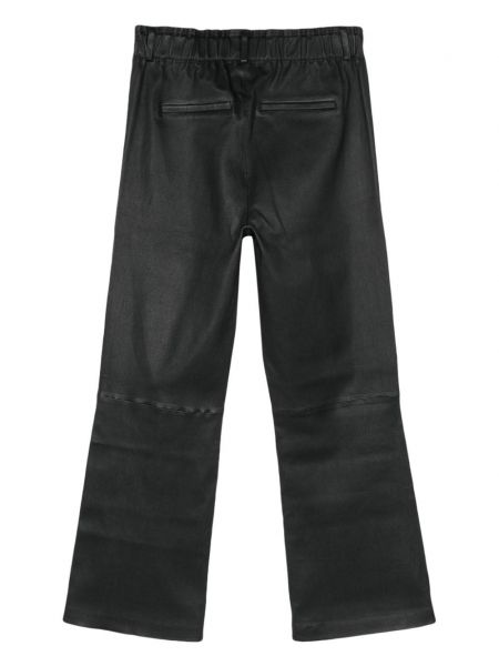 Kožené rovné kalhoty Arma černé