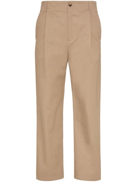 Pantalon chino en coton plissé Valentino Garavani beige