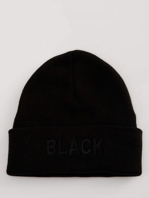 Haftowany beret Defacto czarny