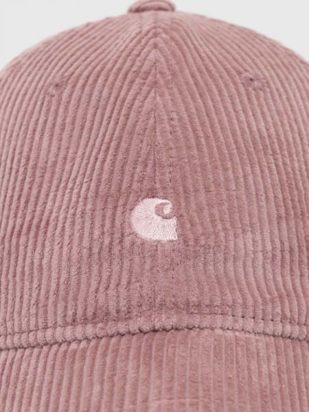 Однотонная вельветовая кепка Carhartt Wip розовая