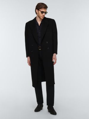 Kasmír kabát Saint Laurent fekete