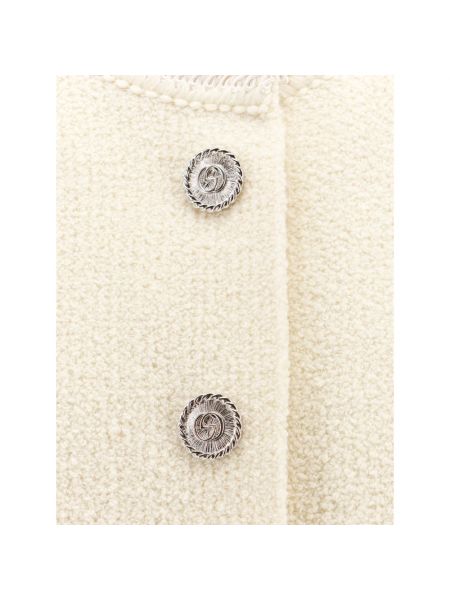 Chaqueta con botones de lana Gucci blanco