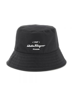 Czarny kapelusz Salvatore Ferragamo