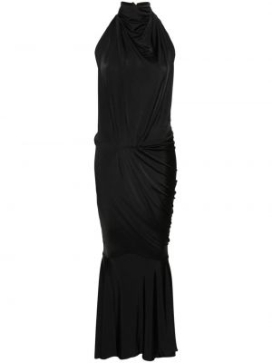 Koktel haljina s draperijom Alexandre Vauthier crna
