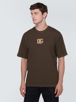 Medvilninis marškinėliai Dolce&gabbana ruda