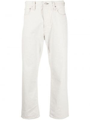 Puuvillased sirged teksapüksid Acne Studios valge