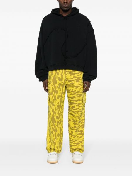 Pantalon cargo à imprimé à motifs abstraits Erl jaune