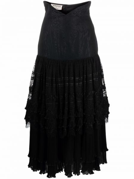 Falda midi de encaje A.n.g.e.l.o. Vintage Cult negro
