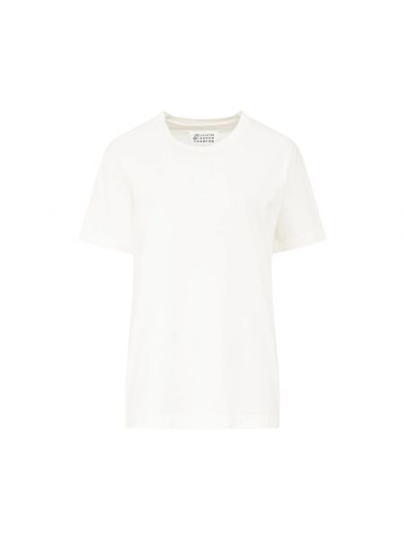 Haftowana koszulka bawełniana Maison Margiela biała