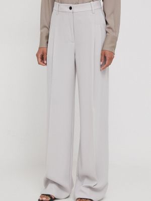 Spodnie z wysoką talią Calvin Klein szare