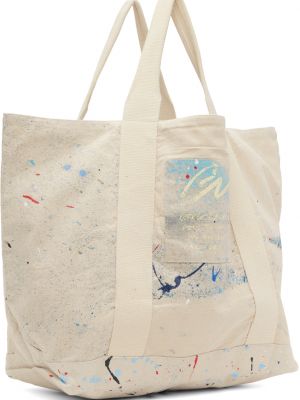 Бежевая сумка-тоут с брызгами краски Greg Lauren
