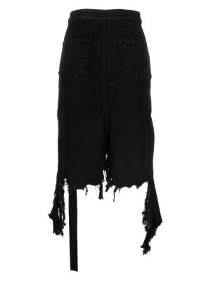 Džínová sukně s oděrkami Rick Owens Drkshdw černé