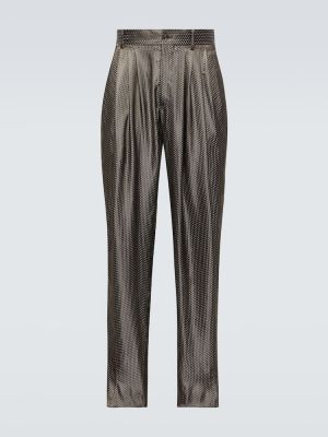 Ravne hlače Giorgio Armani rjava
