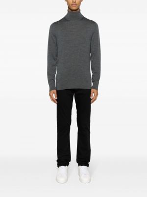 Pull brodé en laine Calvin Klein gris