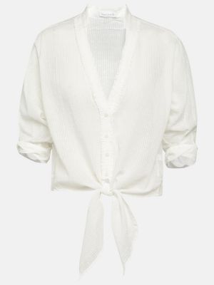 Satenska košulja Poupette St Barth bijela