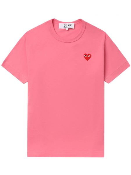 T-shirt en coton avec applique Comme Des Garçons Play rose