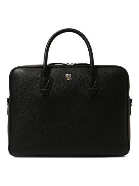 Кожаная сумка для ноутбука Rubeus Milano черная