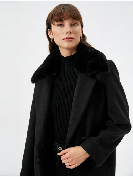 Пальто с карманами Koton черное