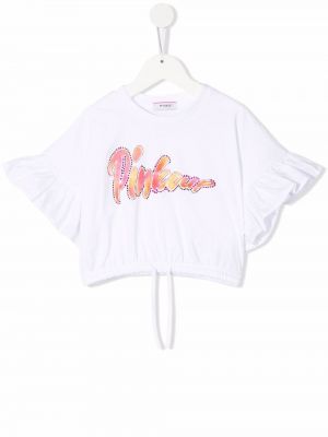 T-shirt med volang för tjejer Pinko Kids vit