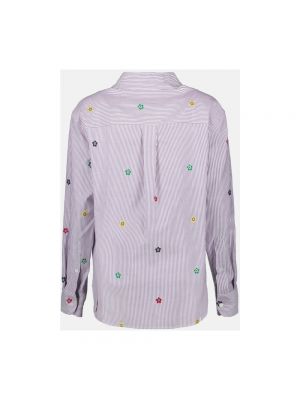 Blusa con bordado de algodón a rayas Kenzo violeta