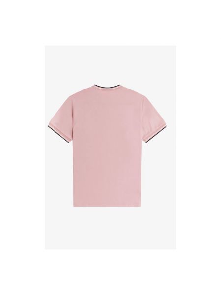 Koszulka z okrągłym dekoltem oversize Fred Perry różowa