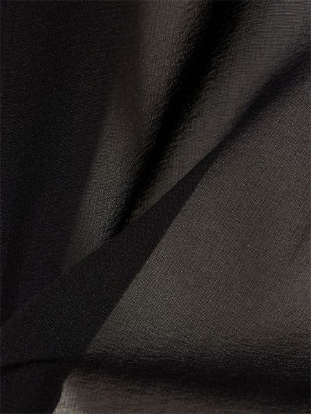 Svilena bluza z puhastimi rokavi The Andamane črna