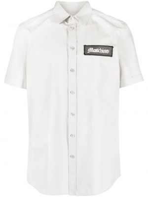 Памучна риза Moschino сиво