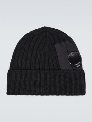 Шерстяная шапка C.p. Company черная
