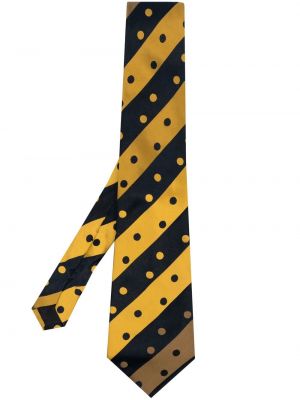 Cravate en soie à pois Versace Pre-owned jaune