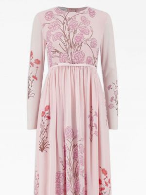 Hedvábné večerní šaty s potiskem Giambattista Valli růžové