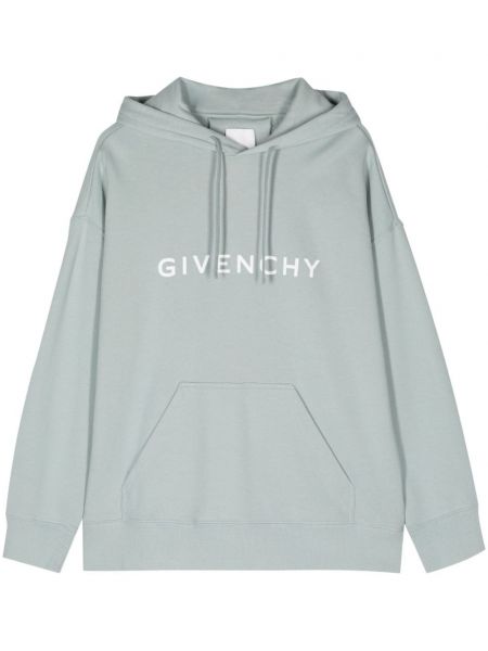 Pamučna hoodie s kapuljačom s printom Givenchy plava