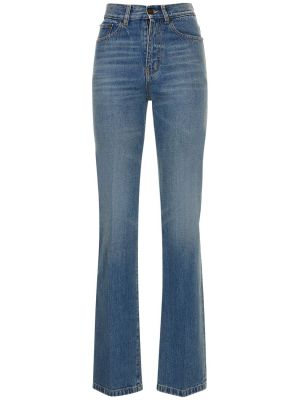 Jeansy z wysoką talią bawełniane Saint Laurent