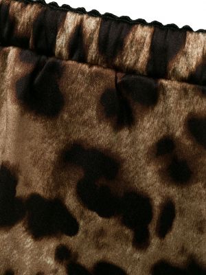 Szorty z nadrukiem w panterkę Dolce And Gabbana brązowe